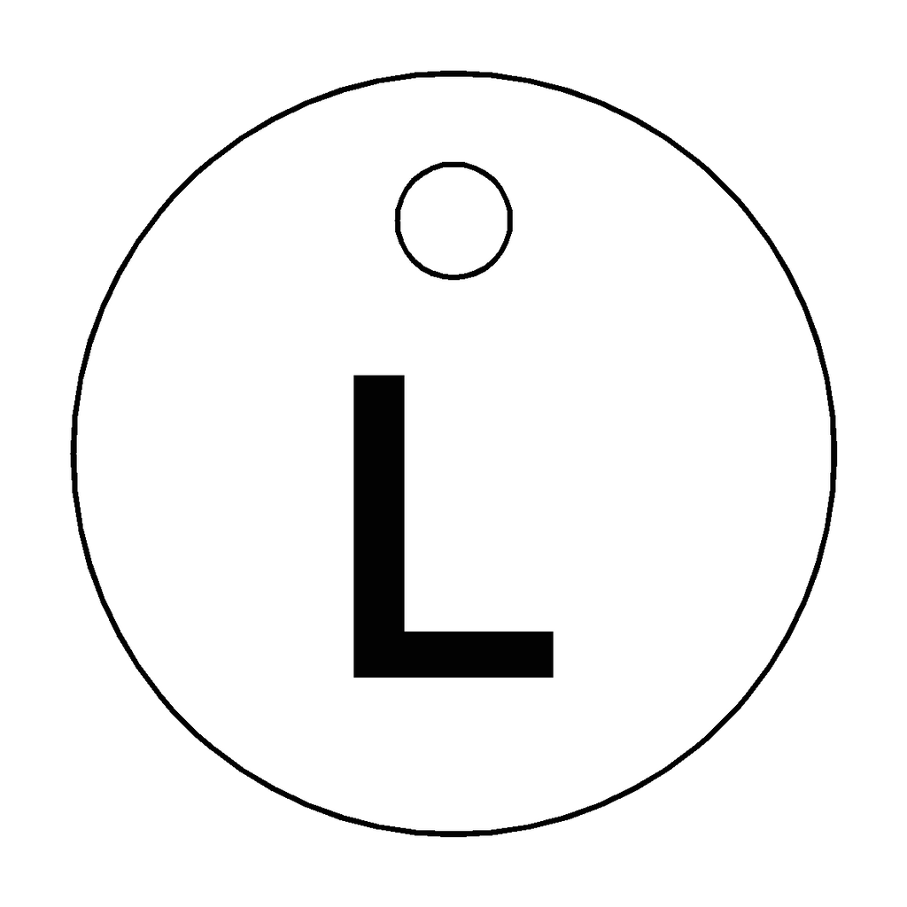 Traffolyte White / Black Letter L Valve Tag