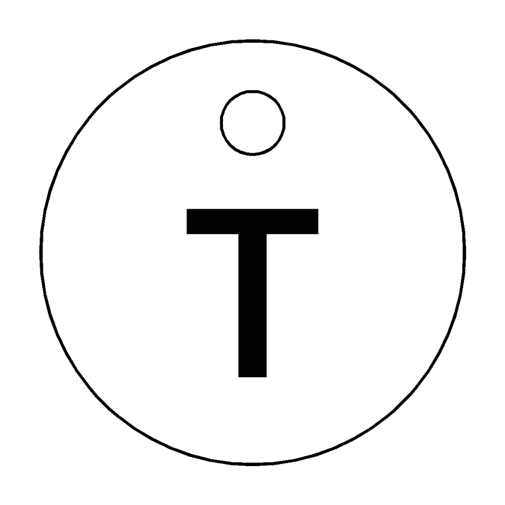 Traffolyte White / Black Letter T Valve Tag