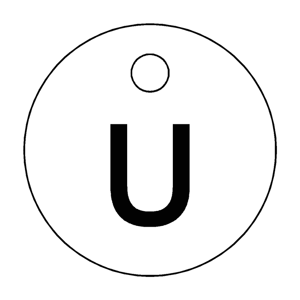 Traffolyte White / Black Letter U Valve Tag