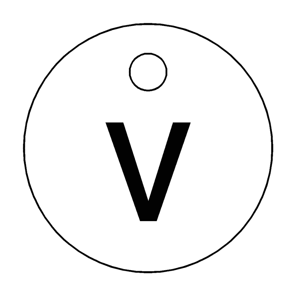 Traffolyte White / Black Letter V Valve Tag