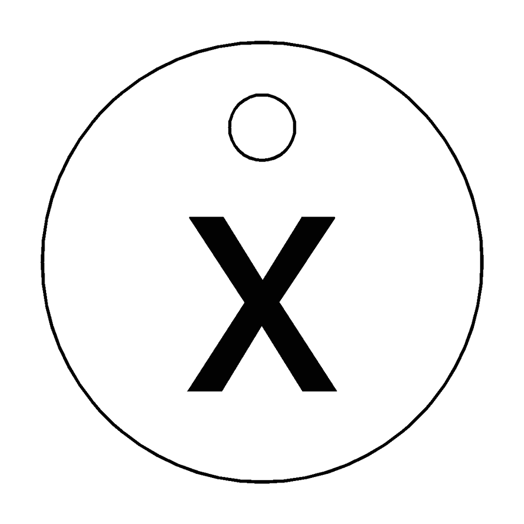 Traffolyte White / Black Letter X Valve Tag