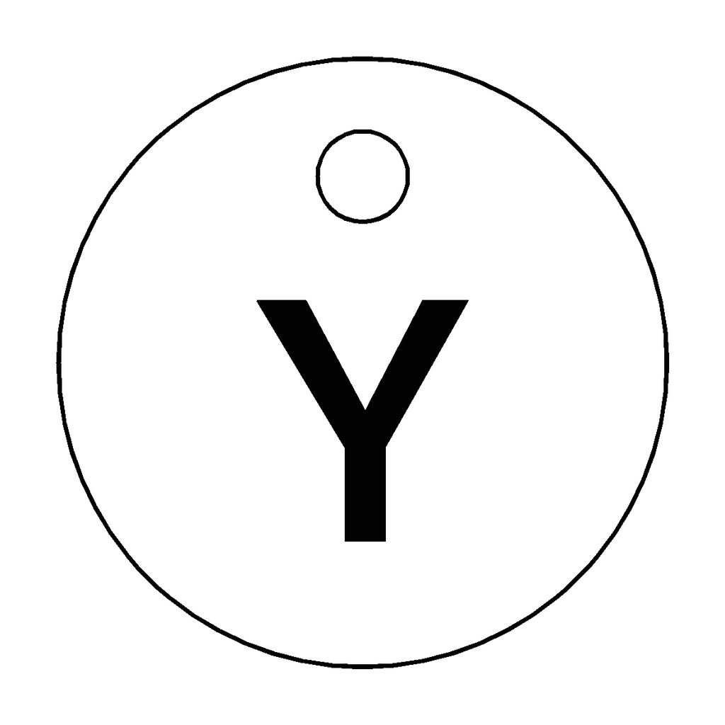 Traffolyte White / Black Letter Y Valve Tag