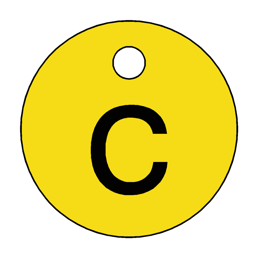 Traffolyte Yellow / Black Letter C Valve Tag