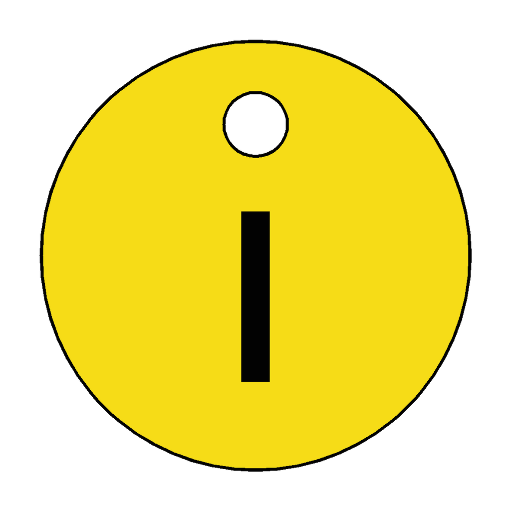 Traffolyte Yellow / Black Letter I Valve Tag