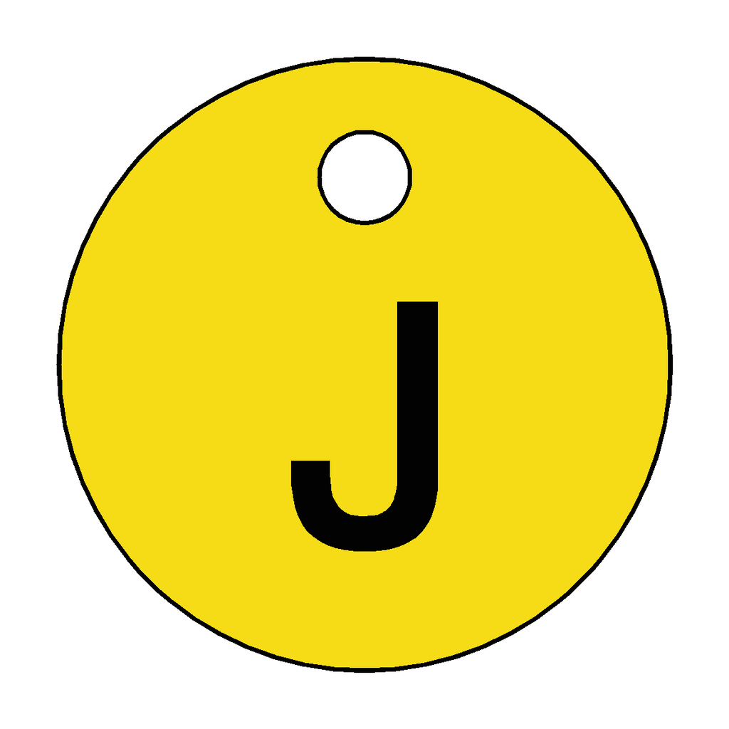 Traffolyte Yellow / Black Letter J Valve Tag