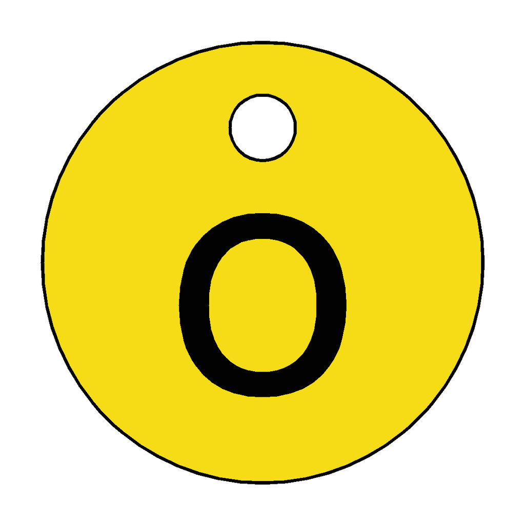 Traffolyte Yellow / Black Letter O Valve Tag