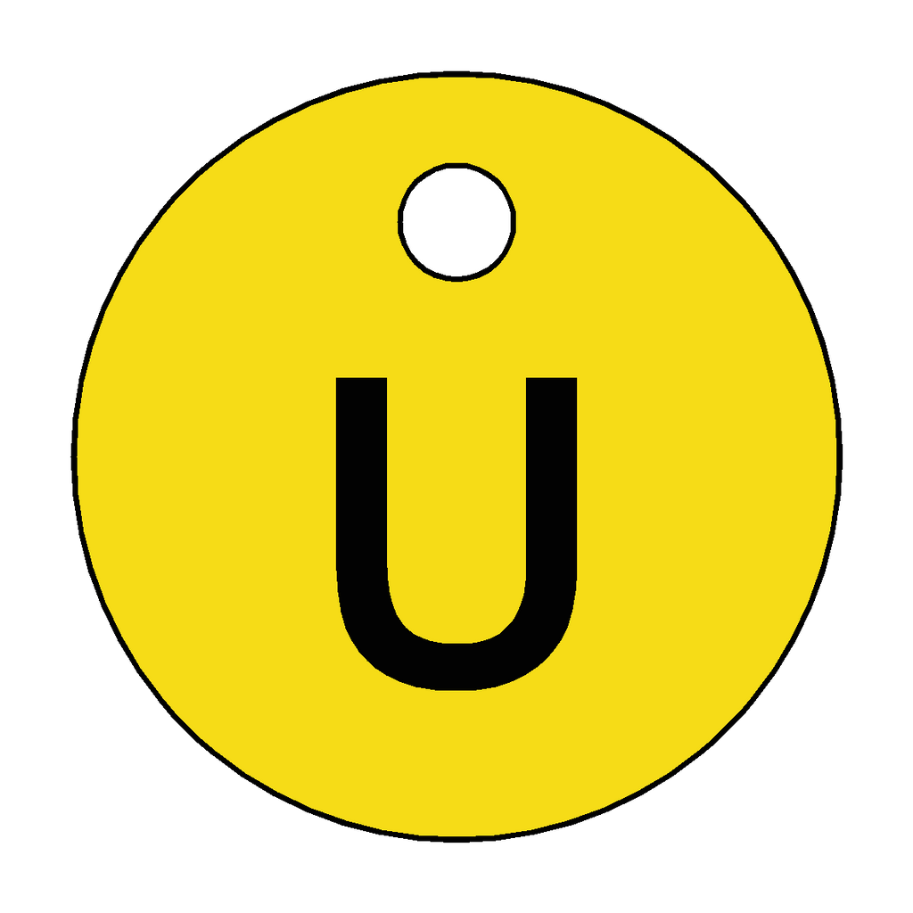 Traffolyte Yellow / Black Letter U Valve Tag