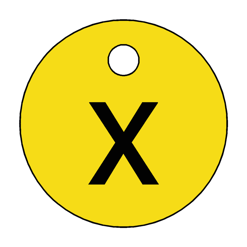 Traffolyte Yellow / Black Letter X Valve Tag