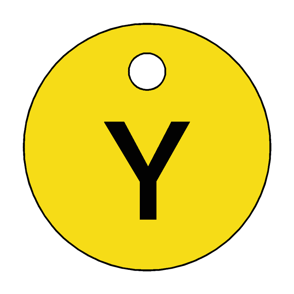 Traffolyte Yellow / Black Letter Y Valve Tag