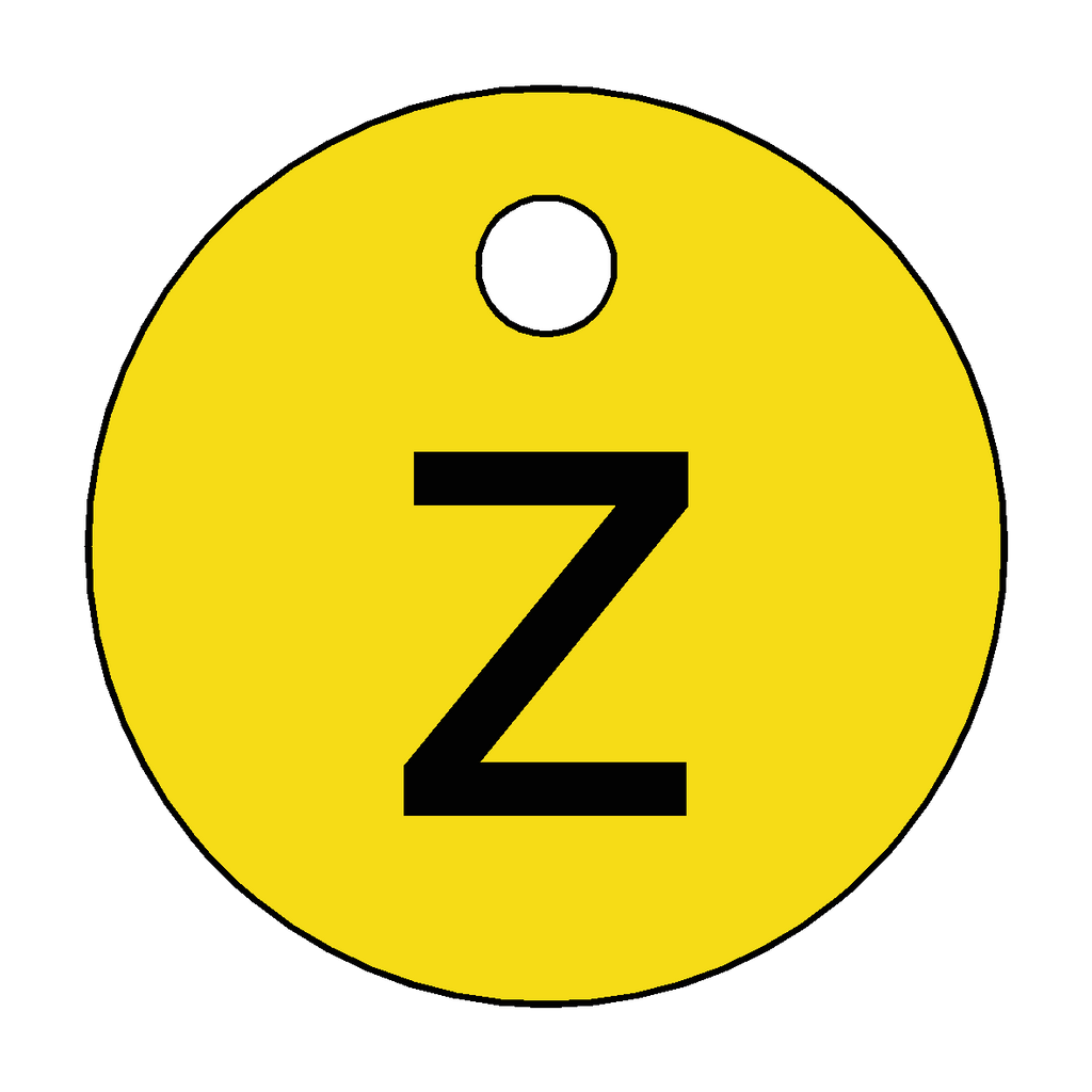 Traffolyte Yellow / Black Letter Z Valve Tag