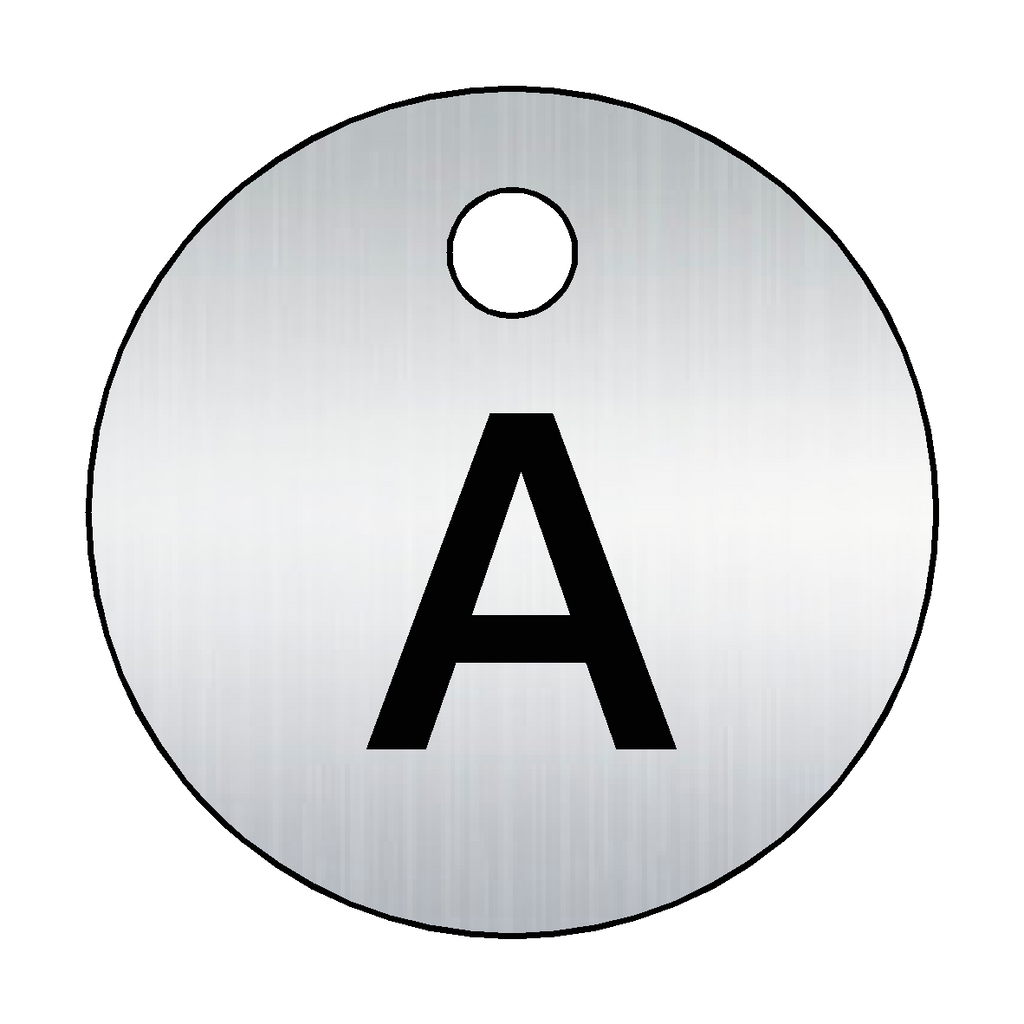 Traffolyte Brushed Silver / Black Letter A Valve Tag