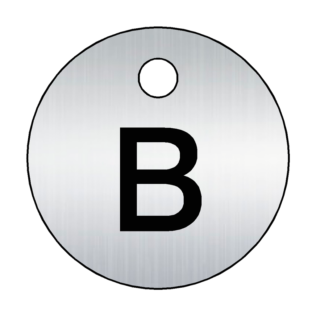 Traffolyte Brushed Silver / Black Letter B Valve Tag