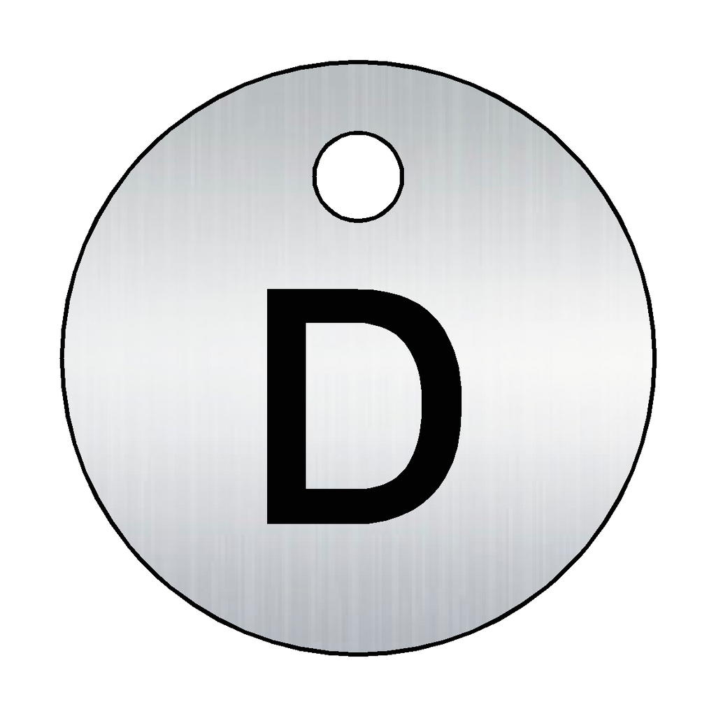 Traffolyte Brushed Silver / Black Letter D Valve Tag