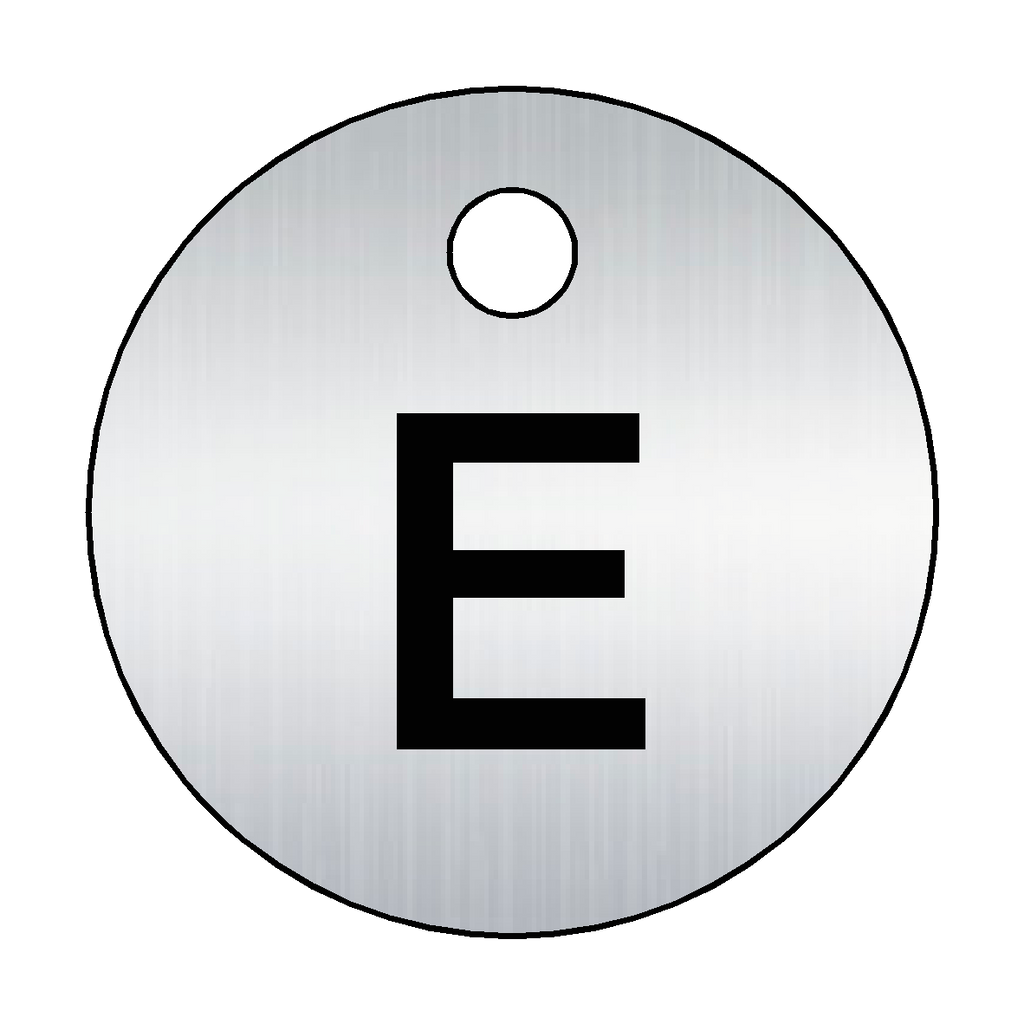Traffolyte Brushed Silver / Black Letter E Valve Tag