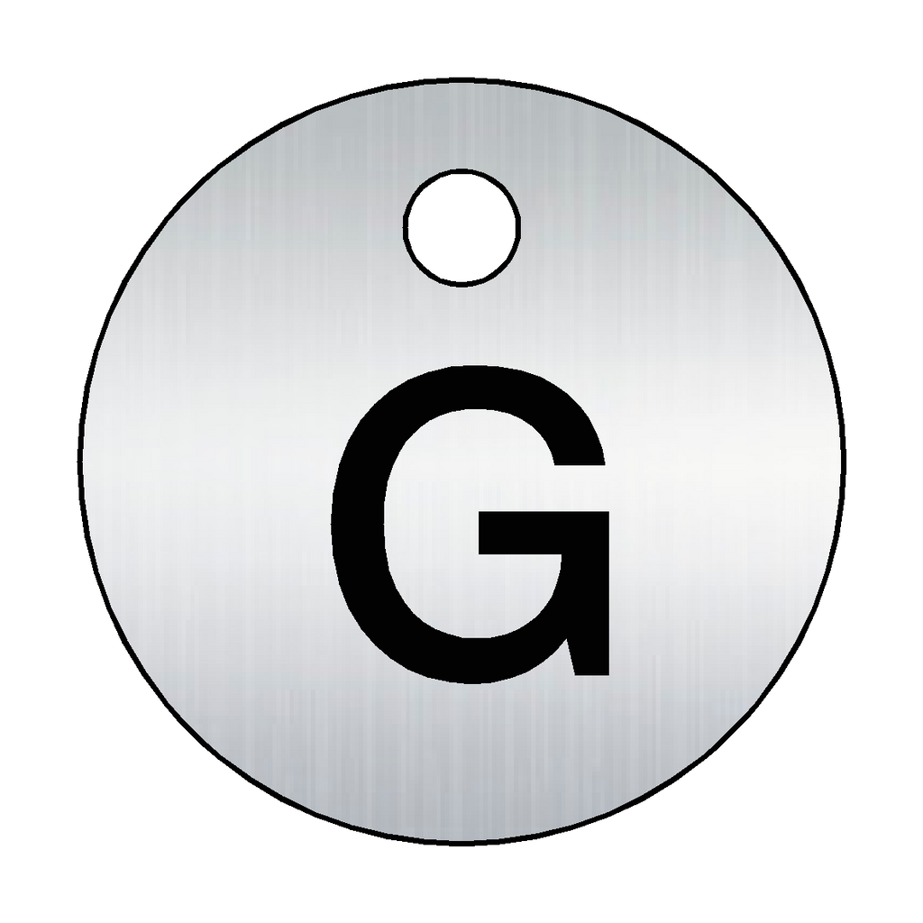 Traffolyte Brushed Silver / Black Letter G Valve Tag