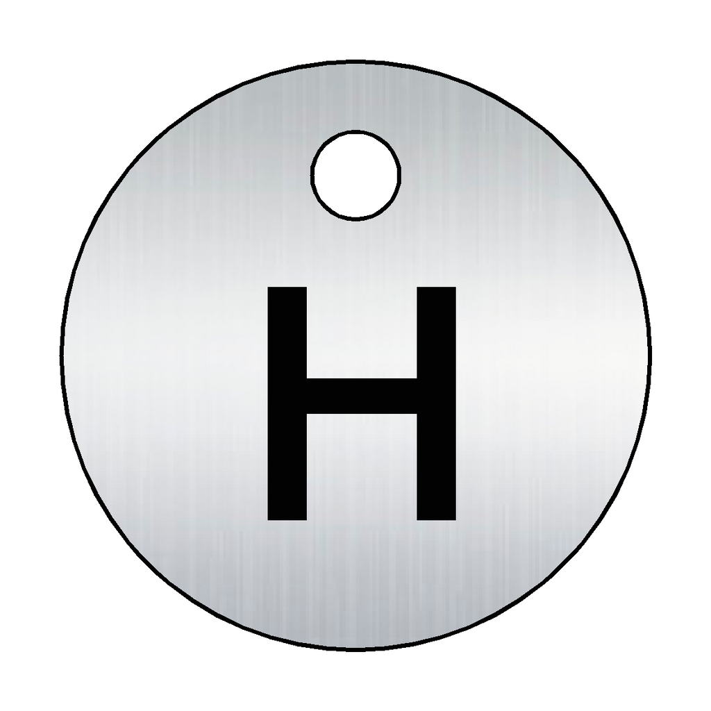 Traffolyte Brushed Silver / Black Letter H Valve Tag