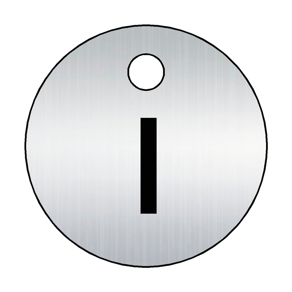 Traffolyte Brushed Silver / Black Letter I Valve Tag