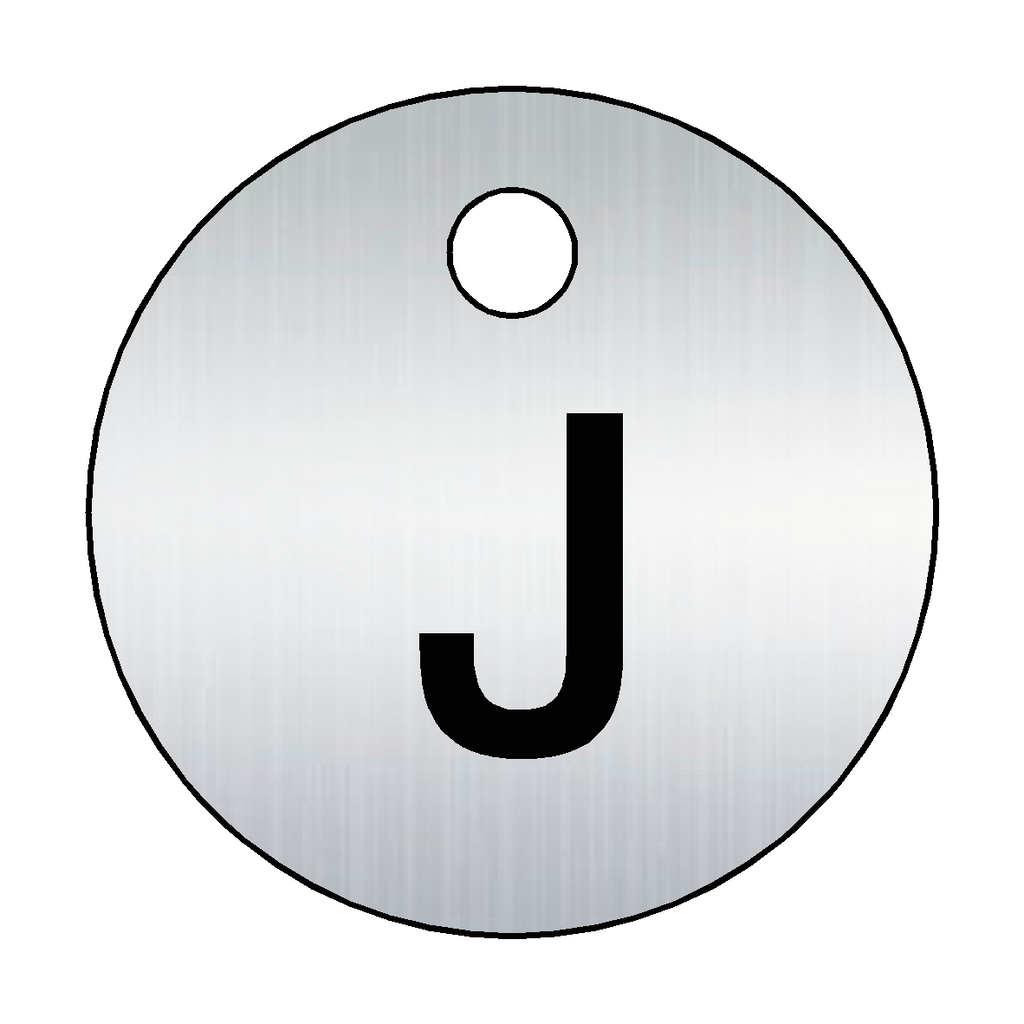 Traffolyte Brushed Silver / Black Letter J Valve Tag