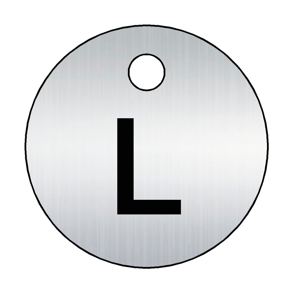 Traffolyte Brushed Silver / Black Letter L Valve Tag