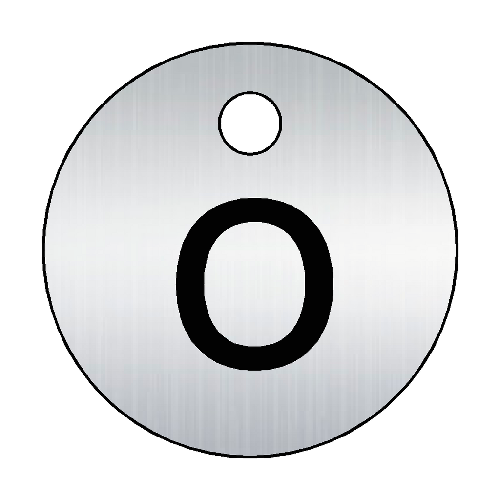 Traffolyte Brushed Silver / Black Letter O Valve Tag