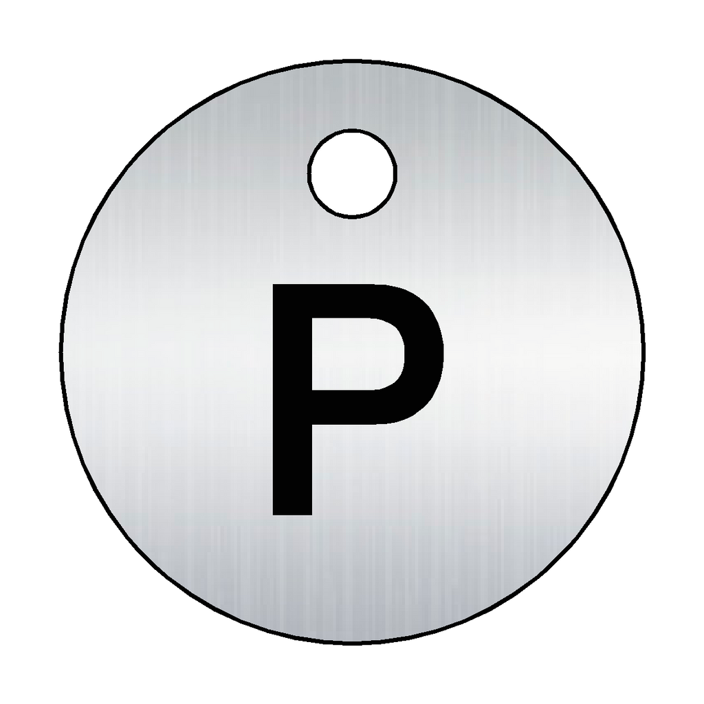 Traffolyte Brushed Silver / Black Letter P Valve Tag