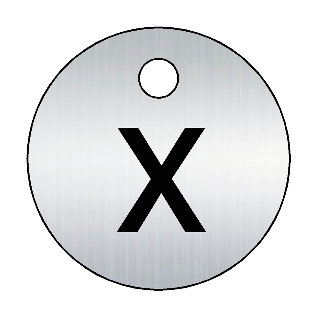 Traffolyte Brushed Silver / Black Letter X Valve Tag
