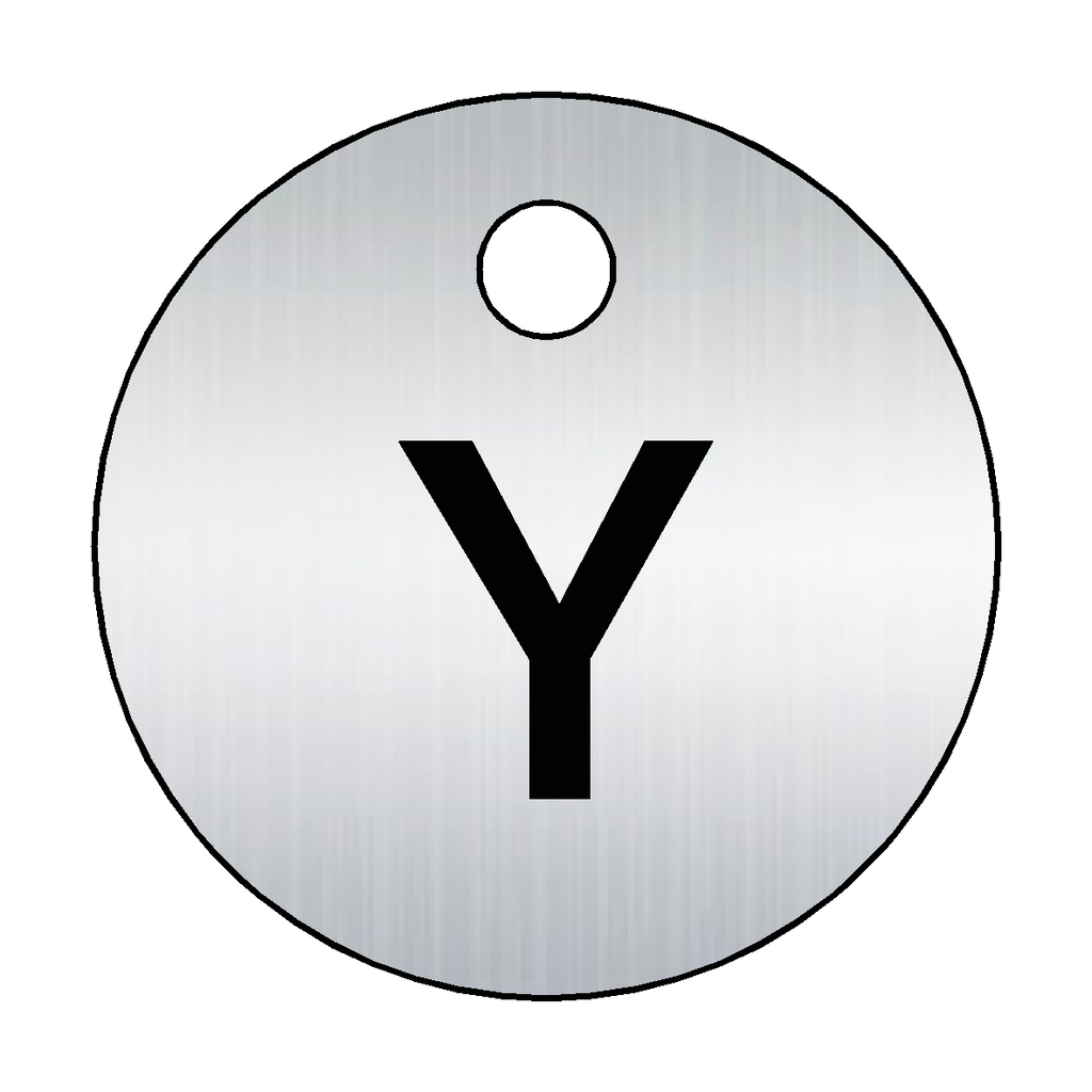 Traffolyte Brushed Silver / Black Letter Y Valve Tag