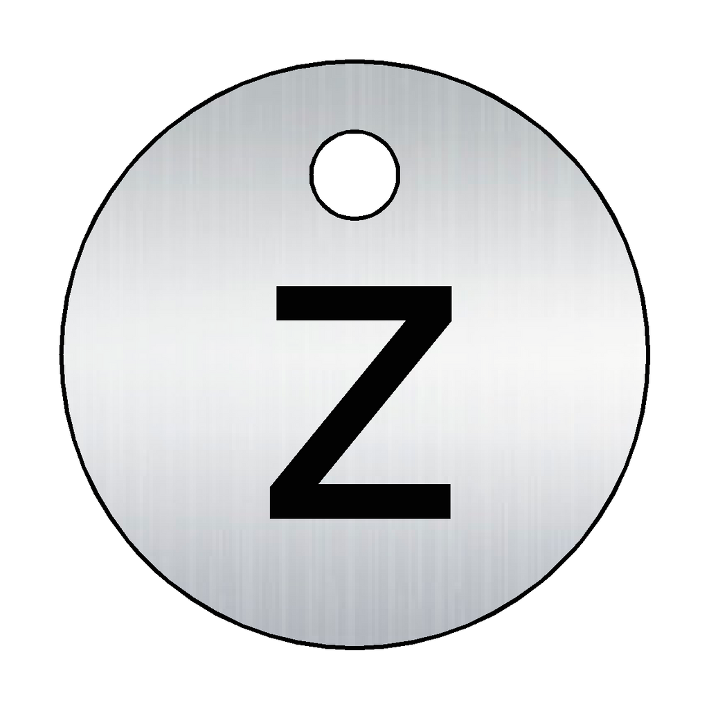 Traffolyte Brushed Silver / Black Letter Z Valve Tag