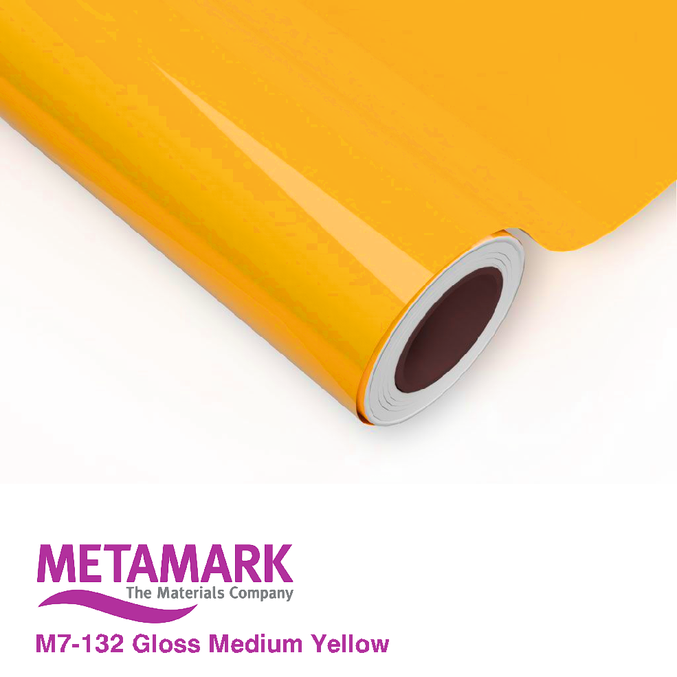 1220mm Metamark M7-132 Medium Yellow Gloss Vinyl | Safety-Label.co.uk