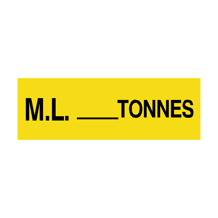 Yellow Loading Sign Maximum Load Sign Tonnes Yellow | Safety-Label.co.uk