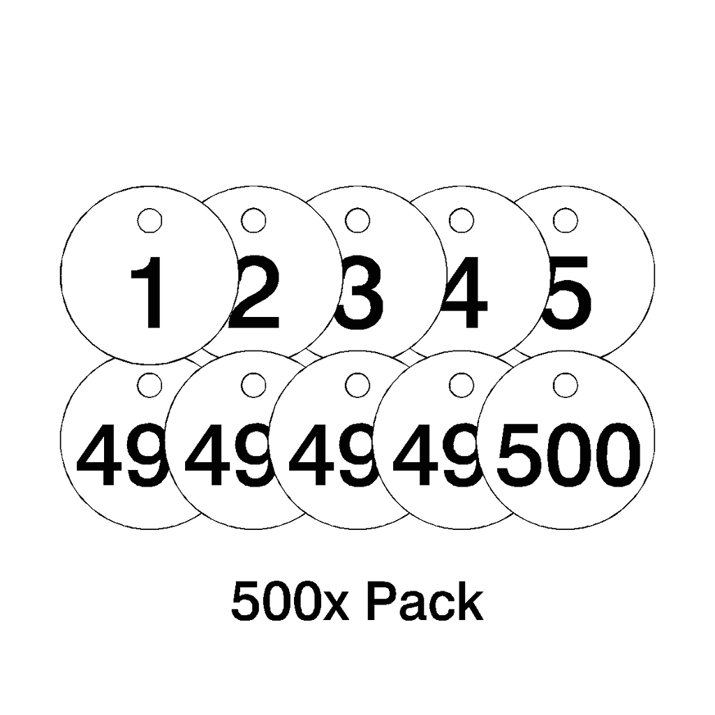 Traffolyte Black / White Number Valve Tags – 500 Pack