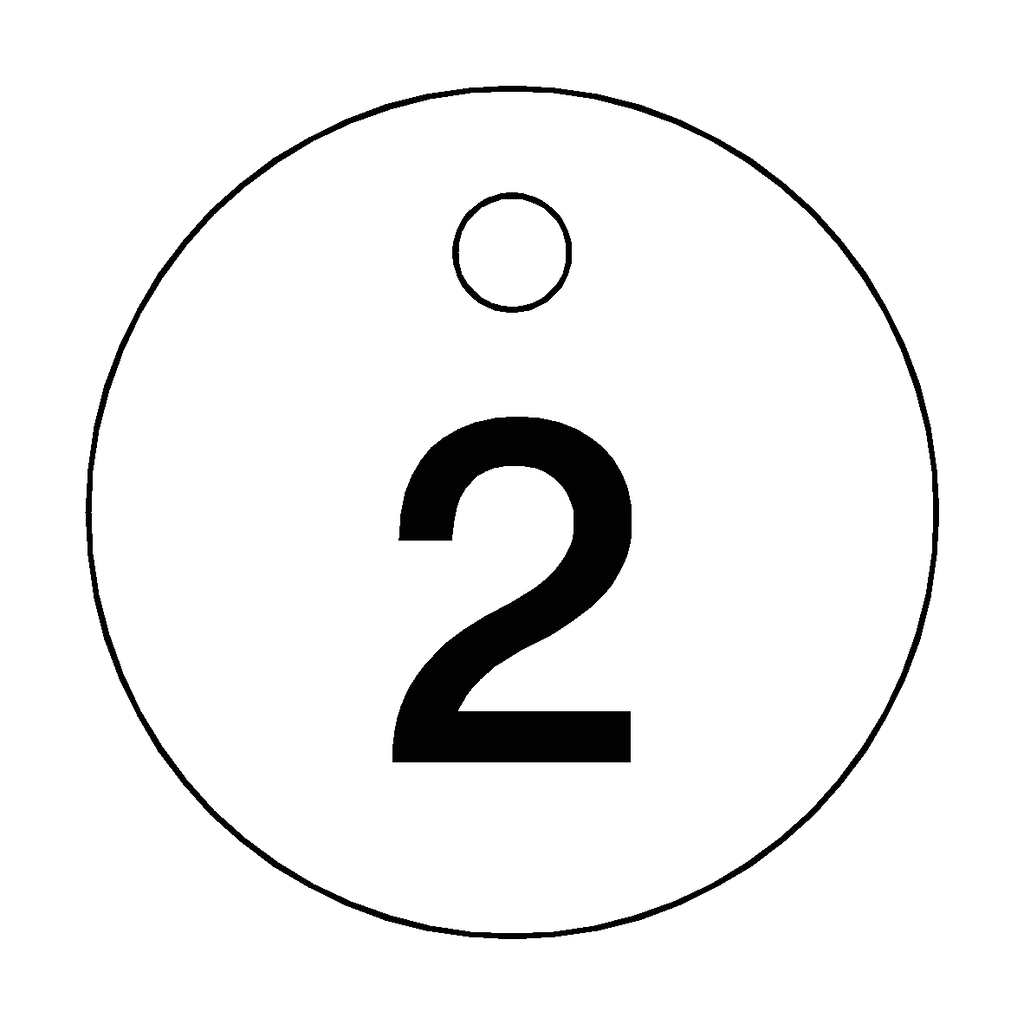 Traffolyte White / Black Number 2 Valve Tag
