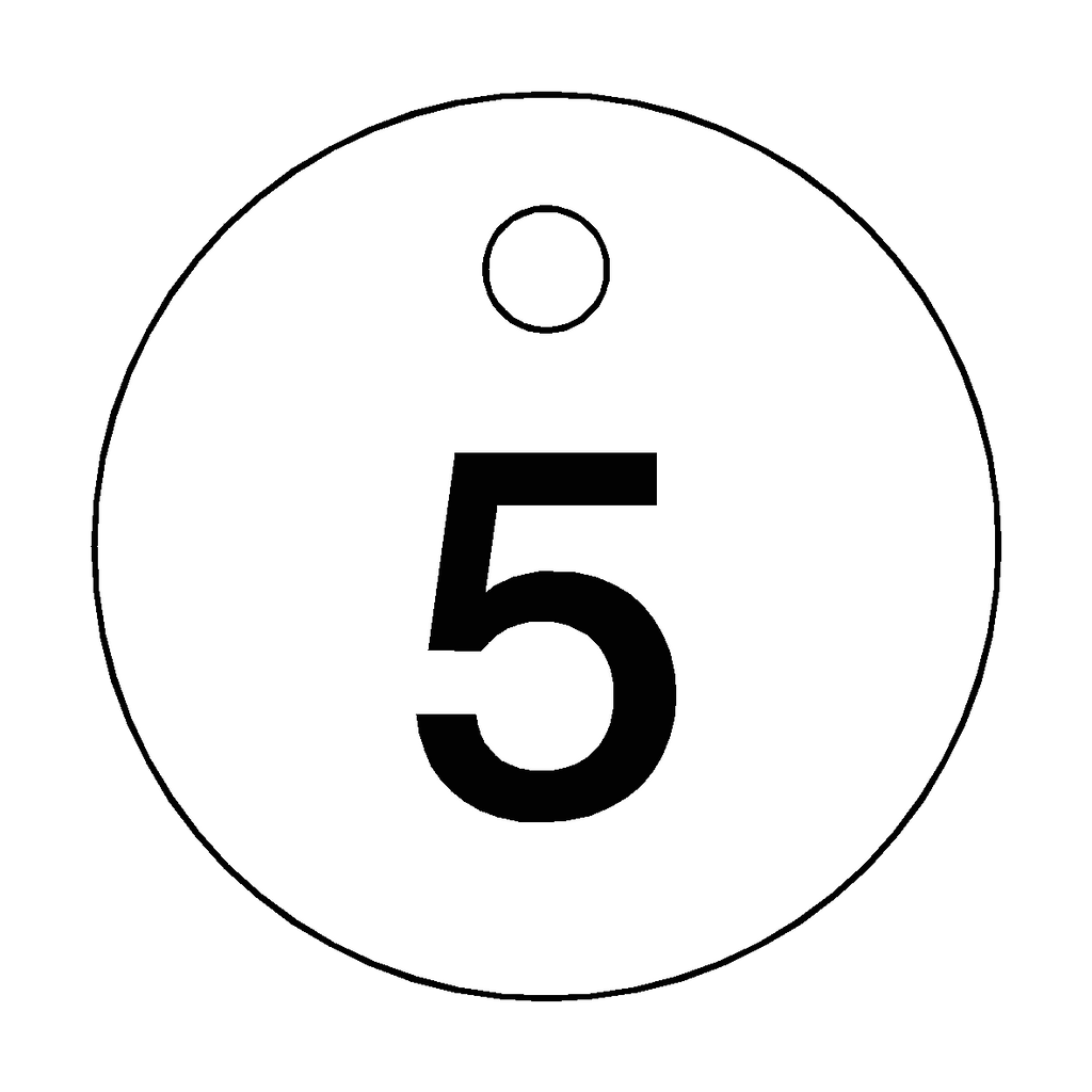 Traffolyte White / Black Number 5 Valve Tag