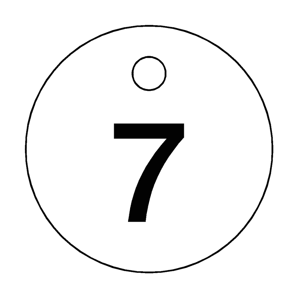 Traffolyte White / Black Number 7 Valve Tag