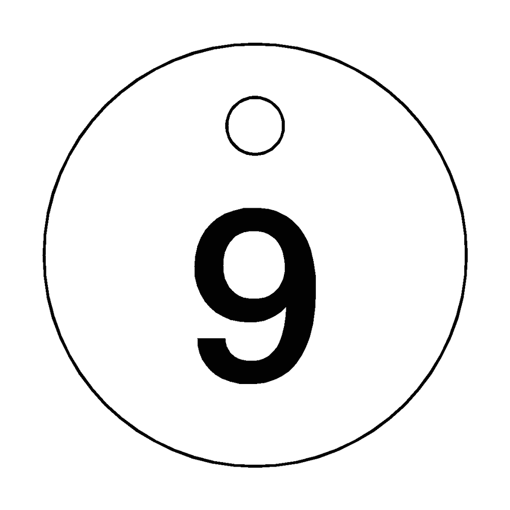 Traffolyte White / Black Number 9 Valve Tag