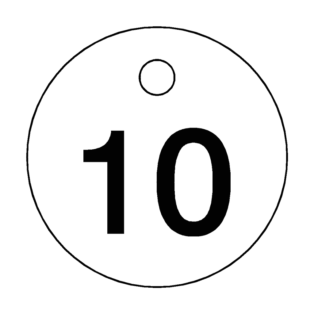 Traffolyte White / Black Number 10 Valve Tag