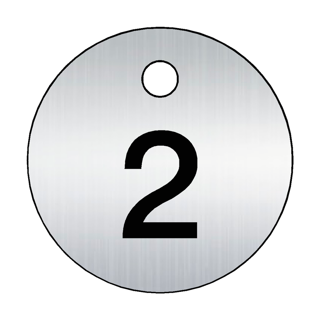 Traffolyte Brushed Silver / Black Number 2 Valve Tag