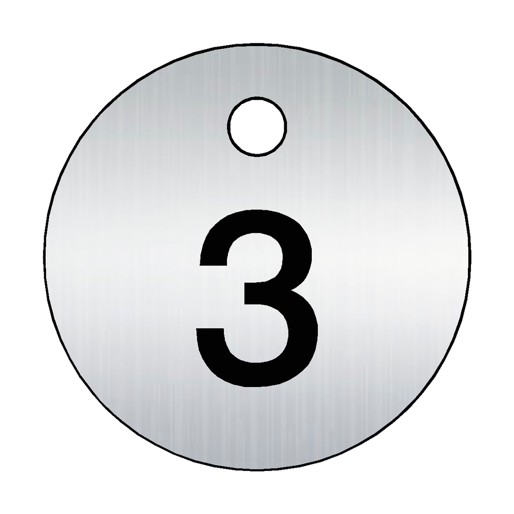 Traffolyte Brushed Silver / Black Number 3 Valve Tag