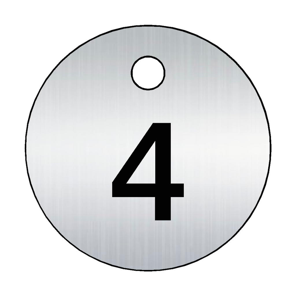 Traffolyte Brushed Silver / Black Number 4 Valve Tag