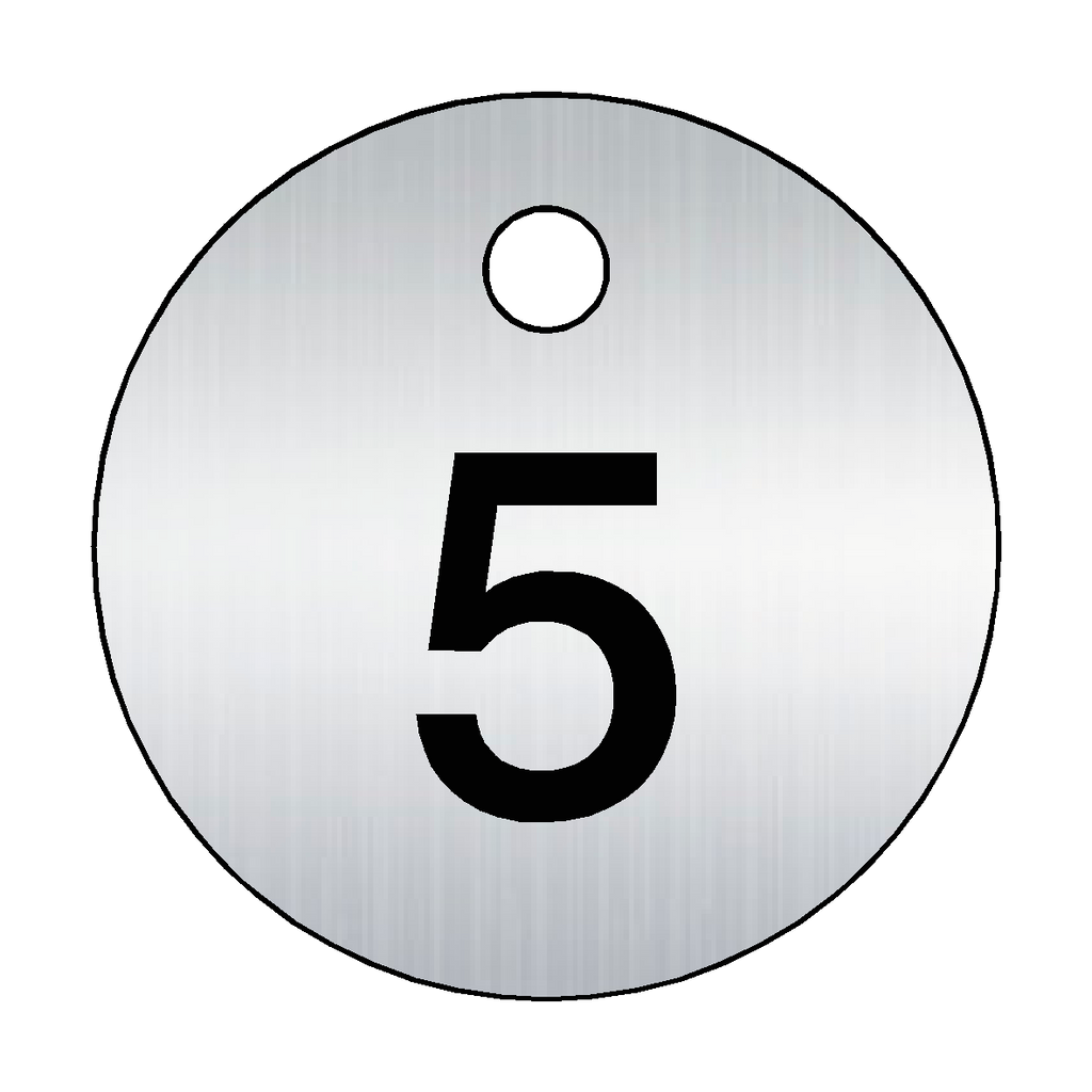 Traffolyte Brushed Silver / Black Number 5 Valve Tag
