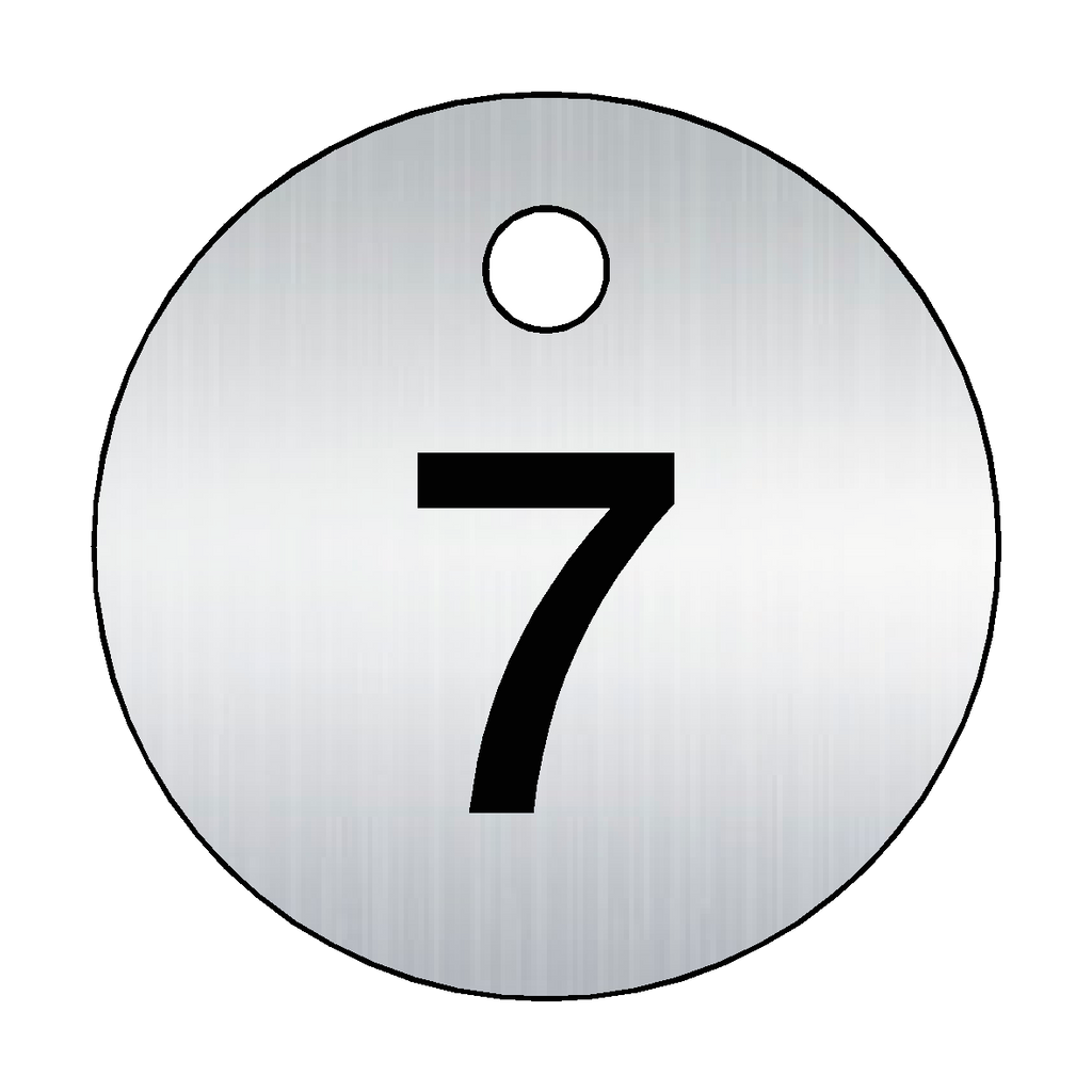 Traffolyte Brushed Silver / Black Number 7 Valve Tag