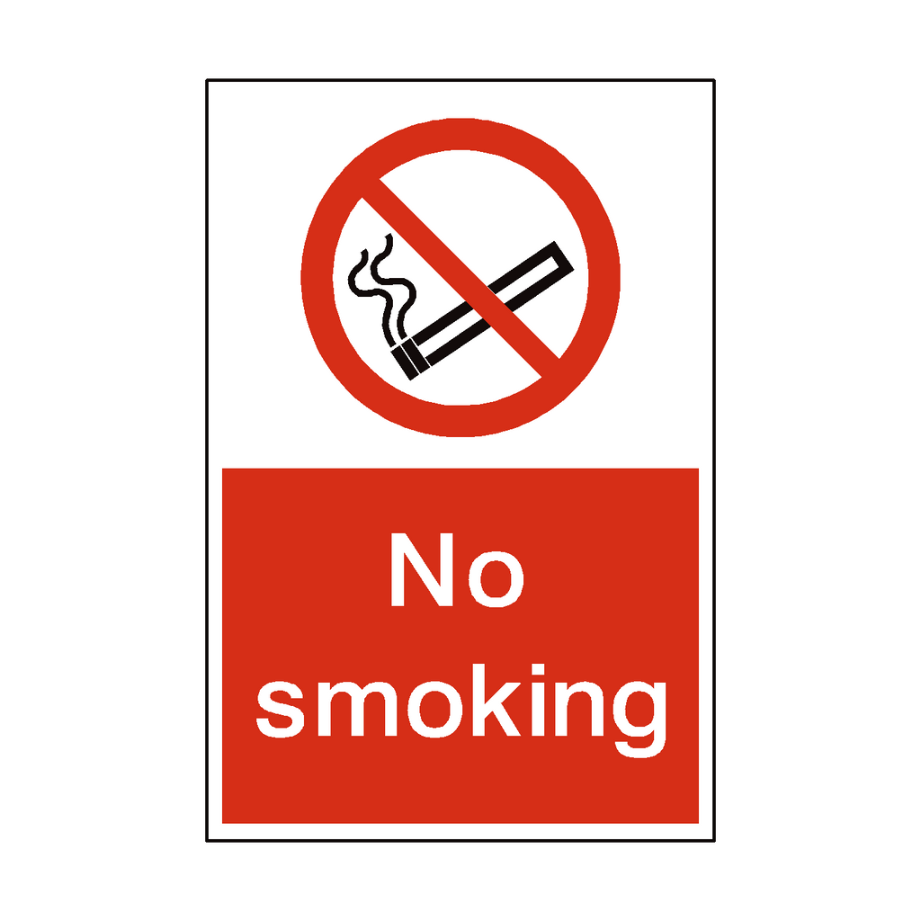 No Smoking Portrait Sign - 450mm x 300mm | Safety-Label.co.uk