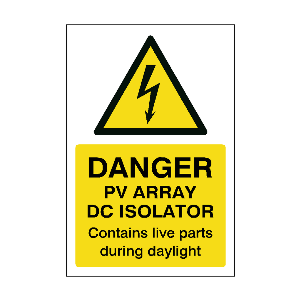 PV Array DC Isolator Sticker
