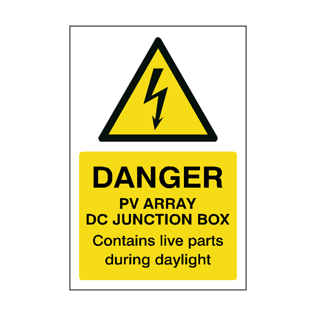 PV Array DC Junction Box Sticker