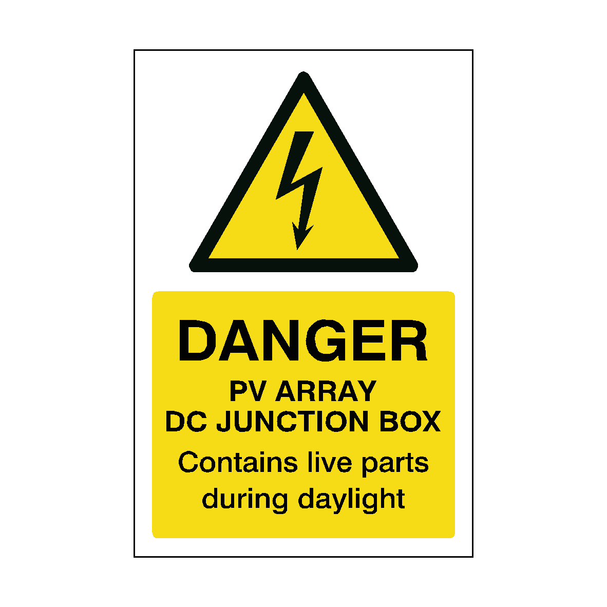 PV Array DC Junction Box Sticker
