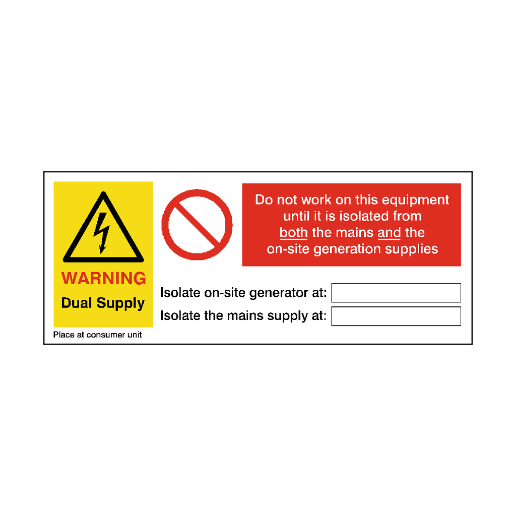 PV Dual Supply Consumer Unit Sticker