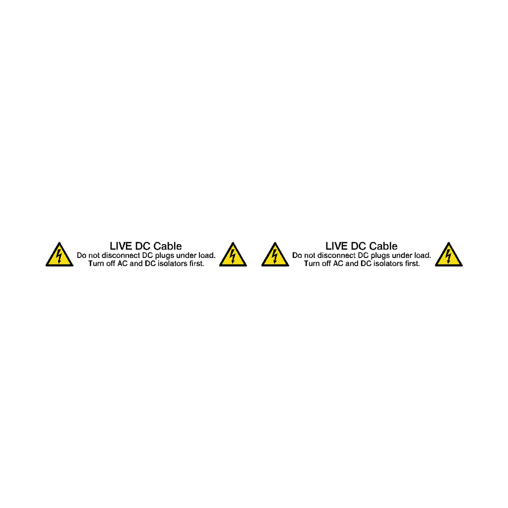 Live DC Cable Wrap Around PV Label