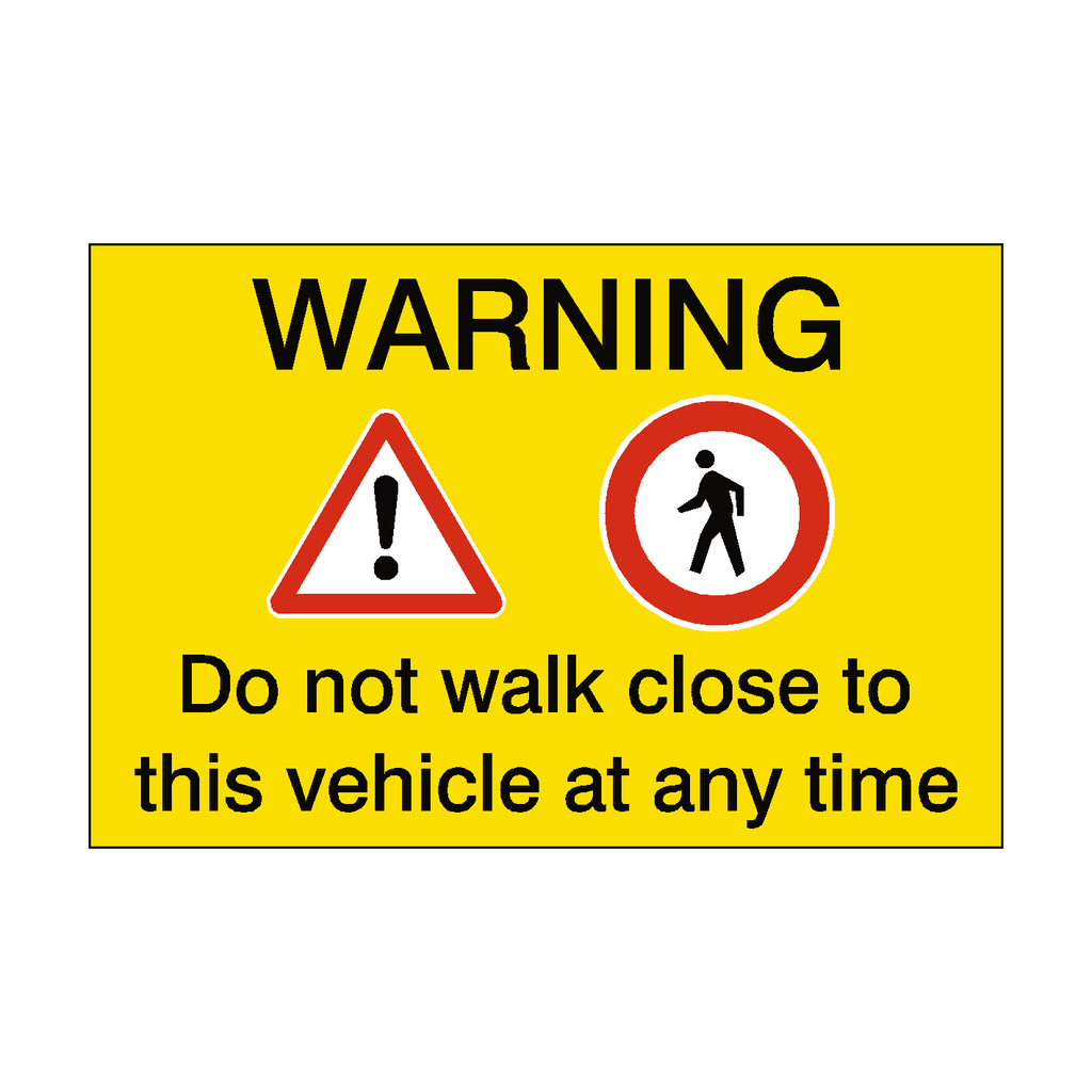 Pedestrian Vehicle Safety Sticker - Pack of 4 | Safety-Label.co.uk