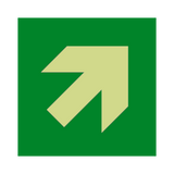 Arrow Up Right Photoluminescent Sign | Safety-Label.co.uk