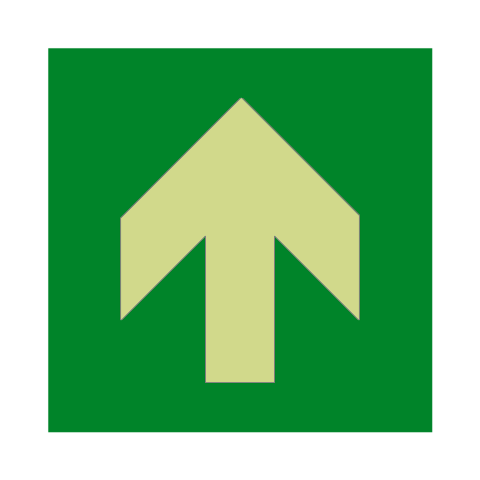 Arrow Up Photoluminescent Sign | Safety-Label.co.uk